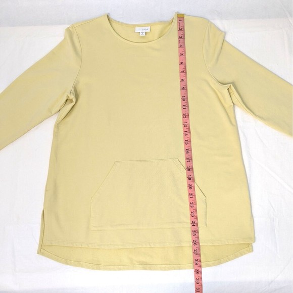 J Jill Pure Jill Womens Medium Petite Light Yellow Pima Cotton Modal Blend Top - Picture 3 of 7